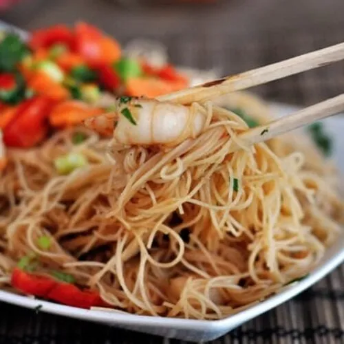 Hoisin Rice Noodles with Shrimp