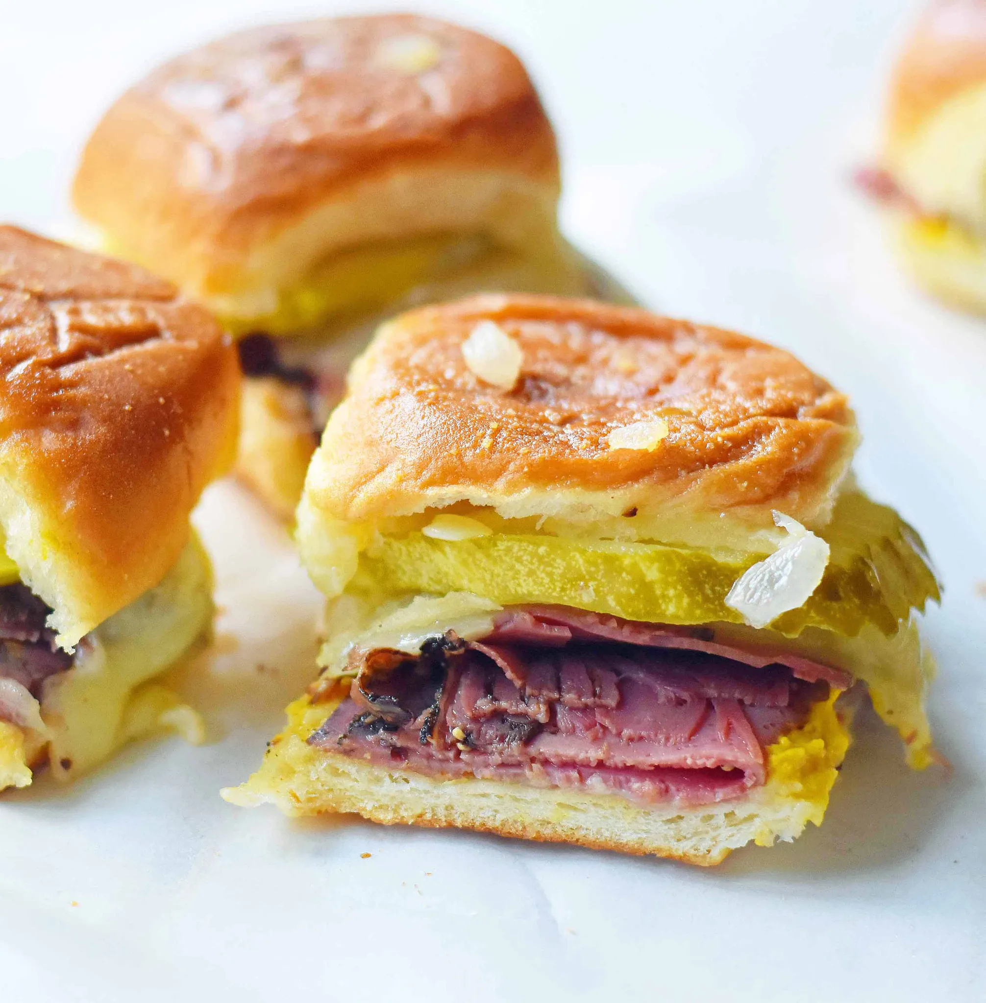 Hot Pastrami and Swiss Tailgate Sliders