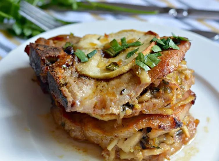 Apple Stuffed Pork Chops Recipe