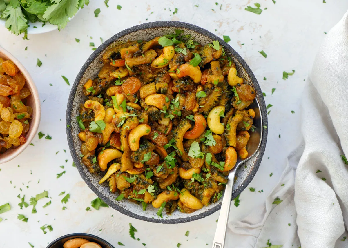 Instant Pot Kaju Karela Nu Shaak