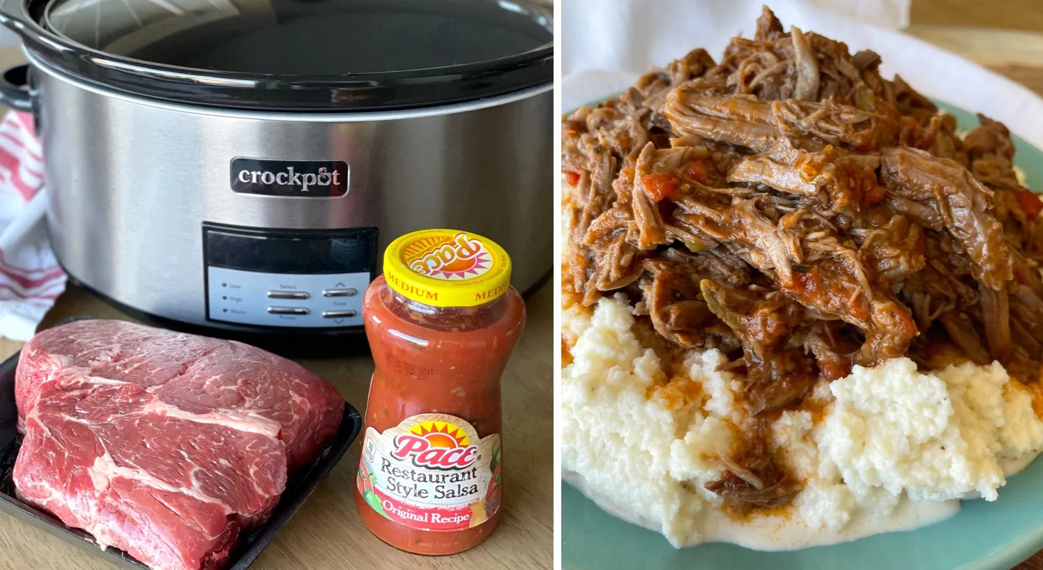 2 Ingredient Slow Cooker Salsa Pot Roast