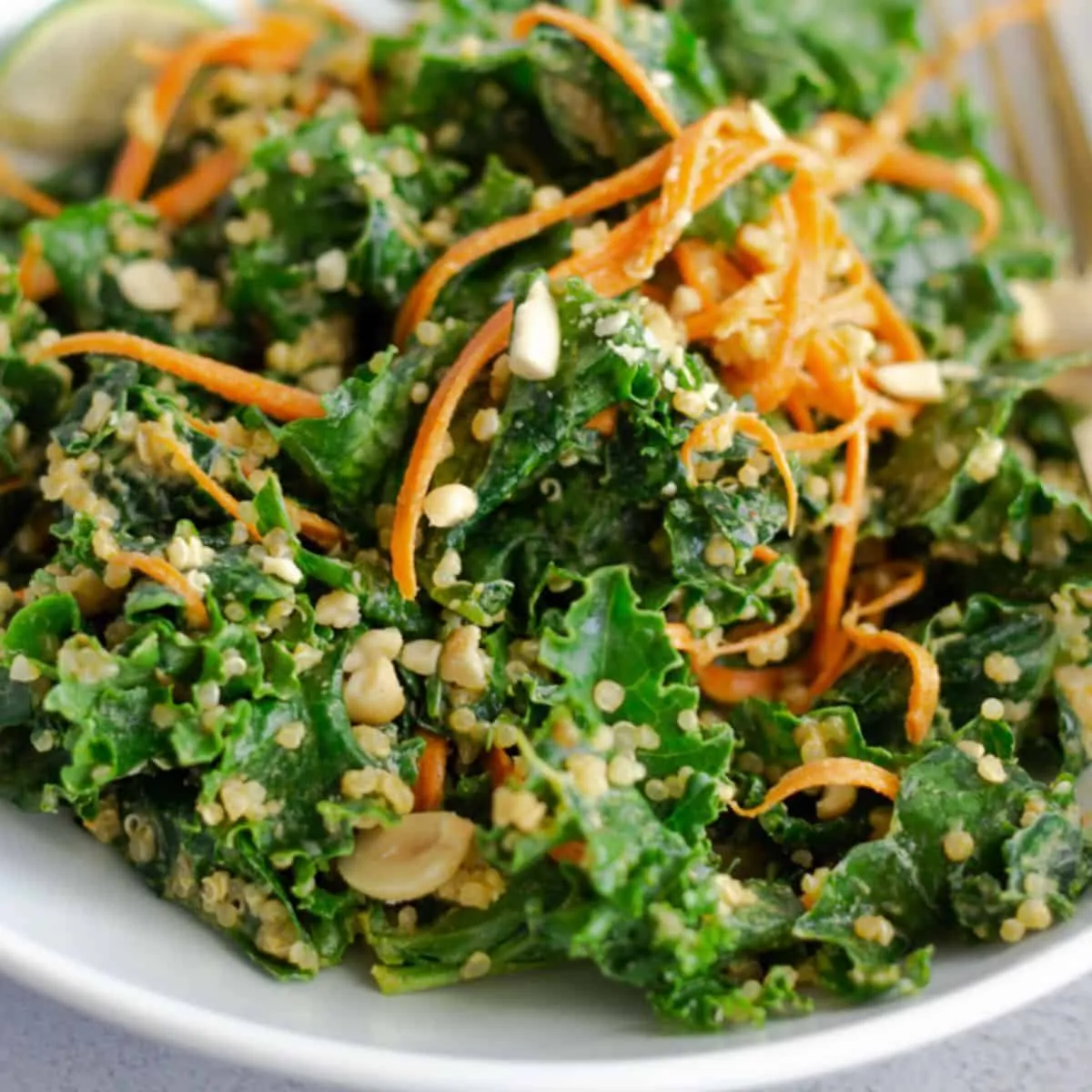 Kale and Quinoa Salad with Peanut Dressing Recipe