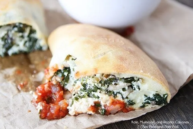Kale, Mushroom, and Ricotta Calzones