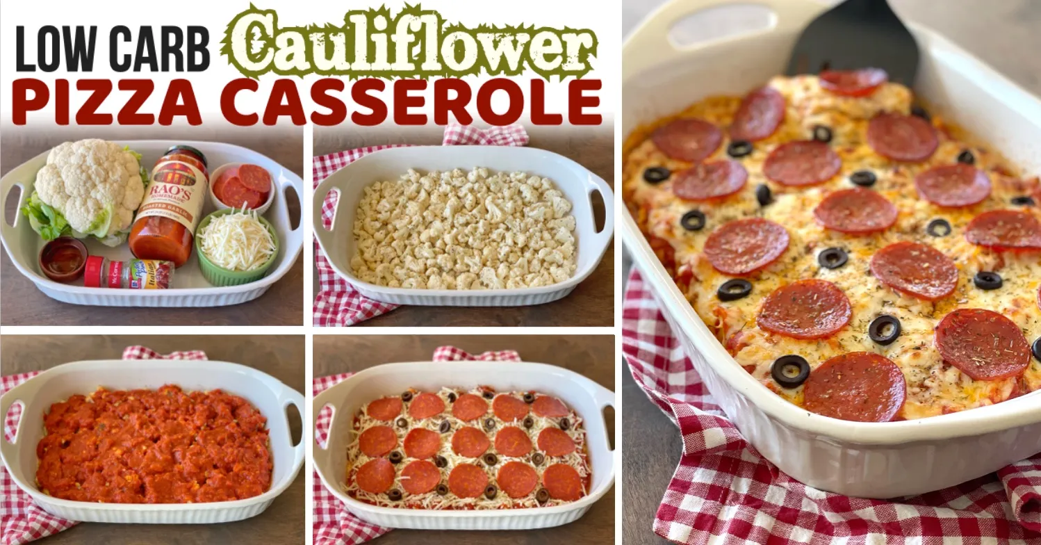 Keto Cauliflower Pizza Casserole
