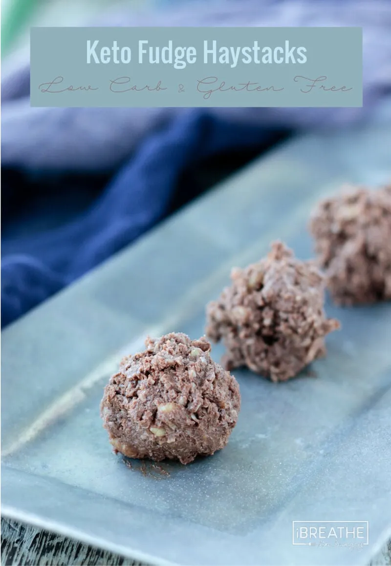 Keto Chocolate Fudge Haystacks - No Bake