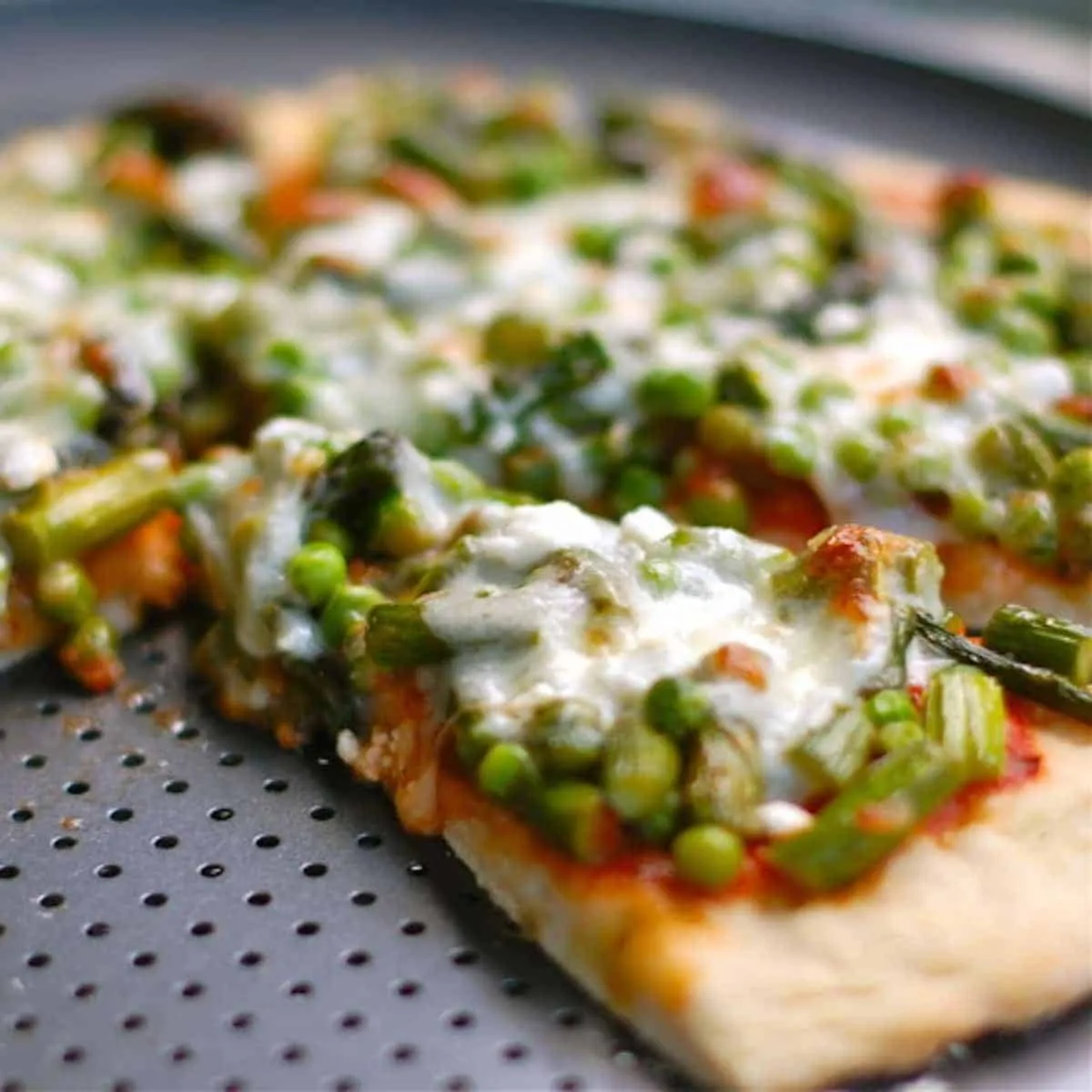 Asparagus, Pea, & Goat Cheese Pizza
