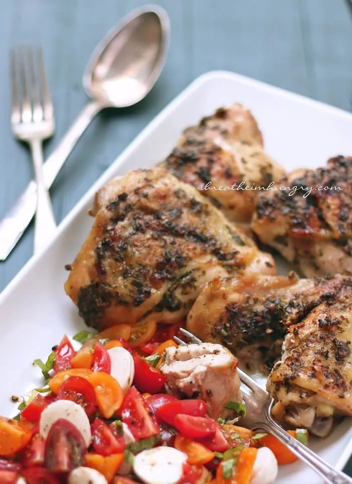 Keto Pesto-stuffed Chicken Thighs