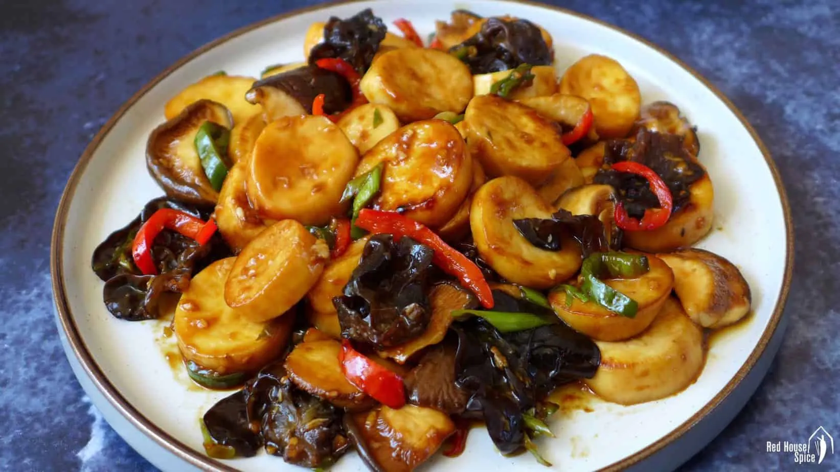 King oyster mushroom with garlic sauce