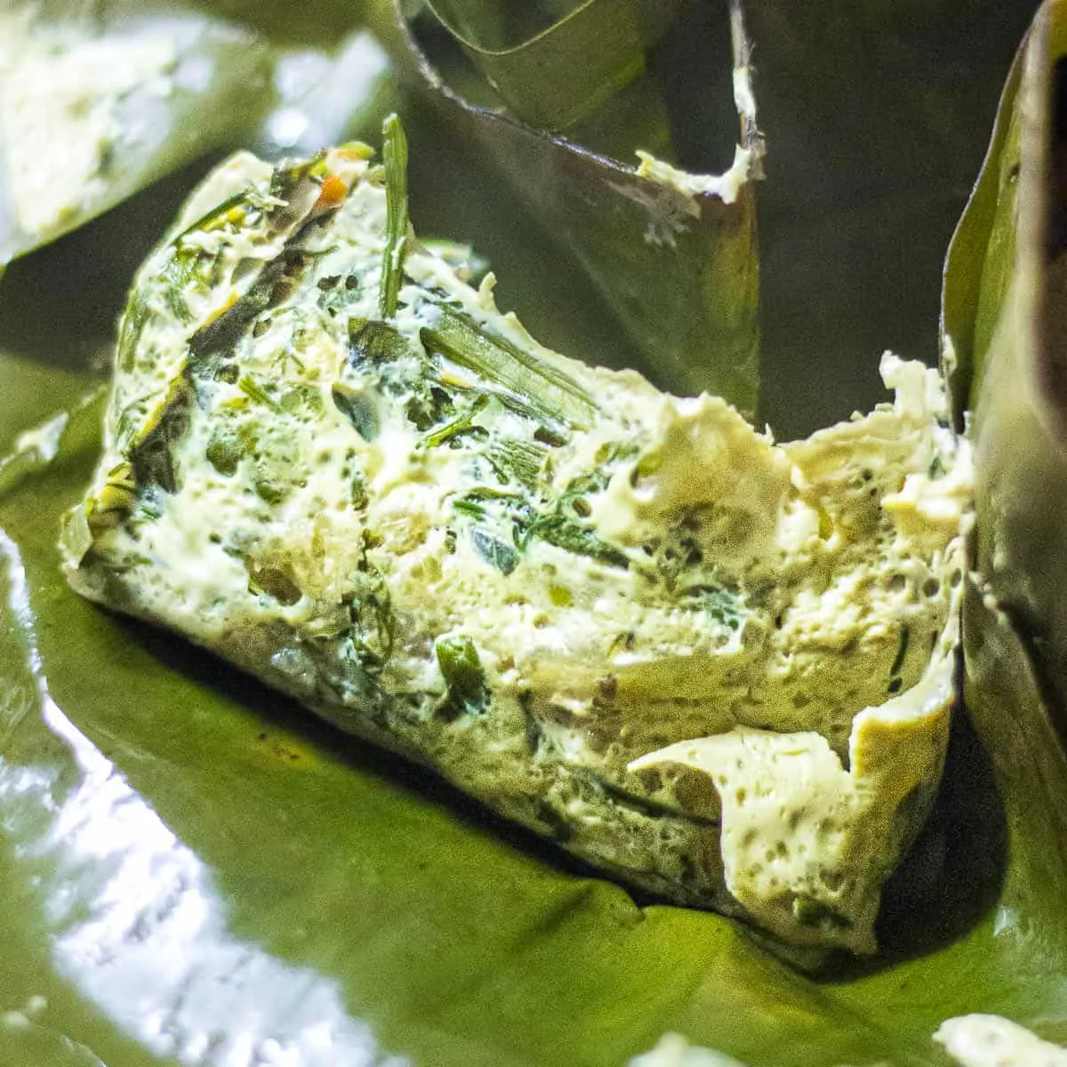 Lao Steamed Fish in Banana Leaves