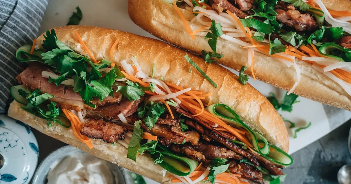 Leftover Ham Banh Mi Sandwich