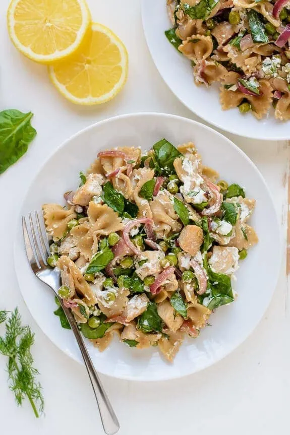 Lemon Dill Chicken Pasta with Goat Cheese