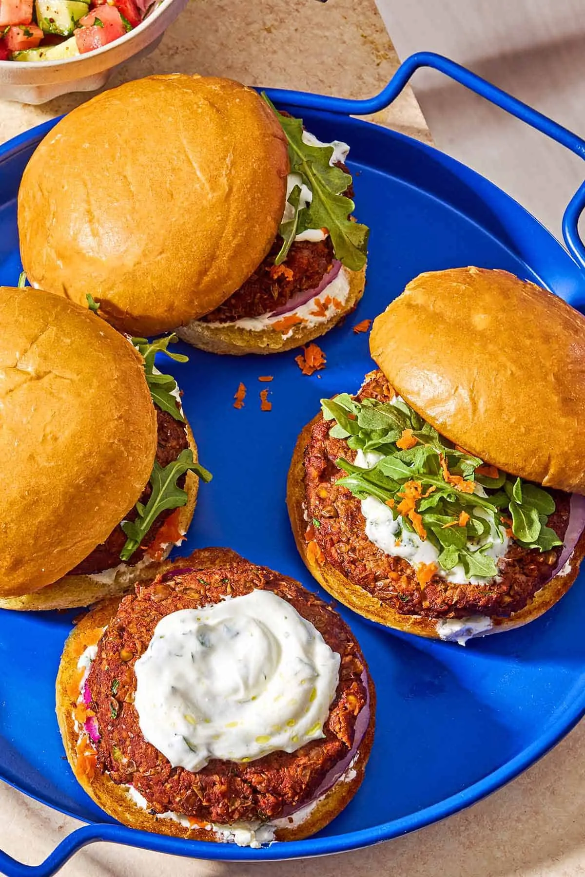 Lentil Burgers with Yogurt Herb Sauce