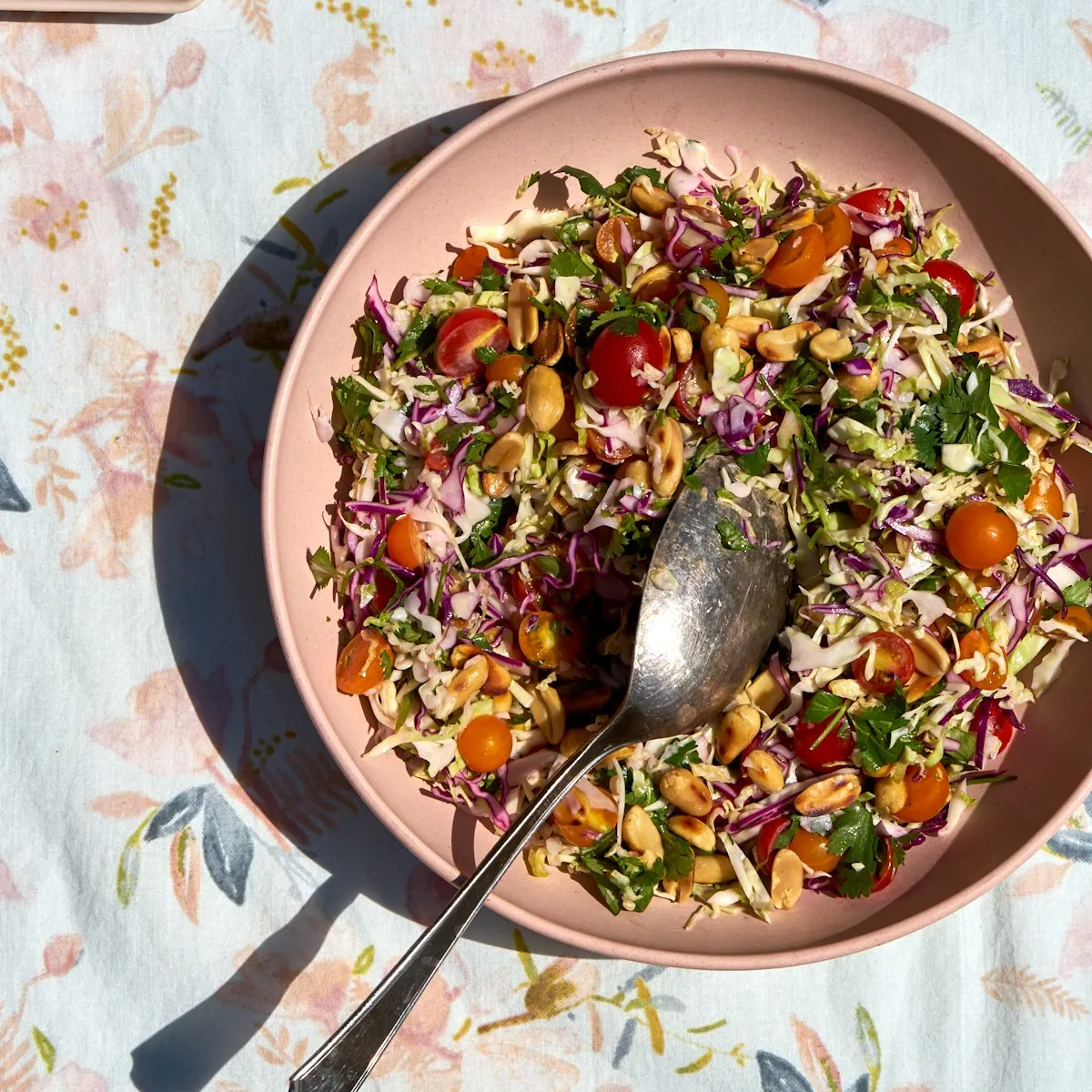 Lime & Blistered Peanut Coleslaw