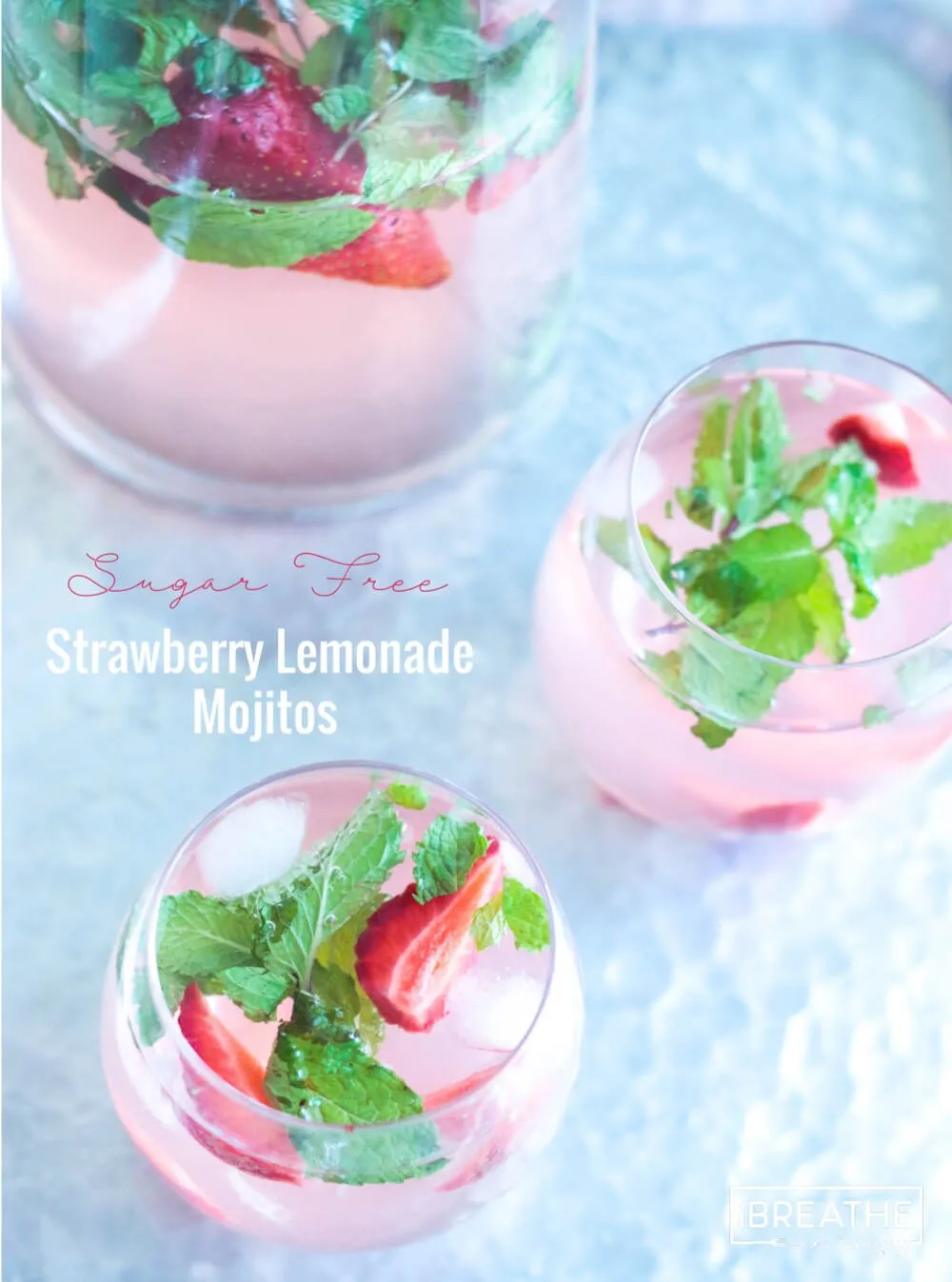 Low Carb Strawberry Lemonade Mojitos
