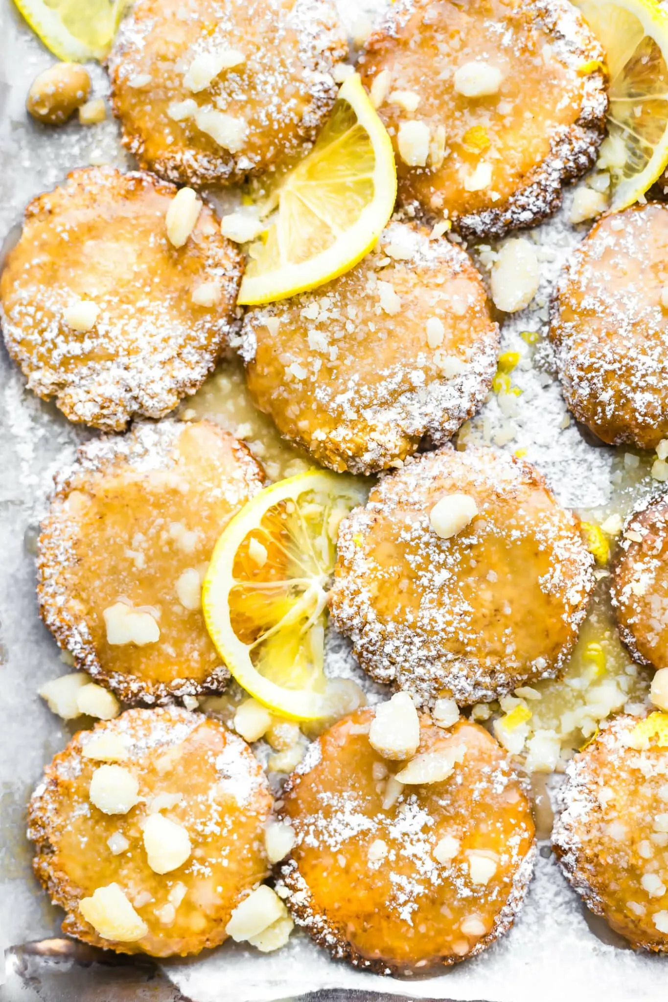 Macadamia Nut Cookies with Lemon Glaze