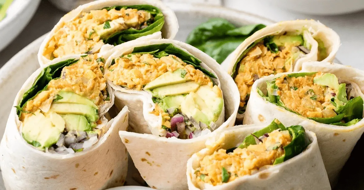 Avocado Buffalo Chickpea Salad Wraps