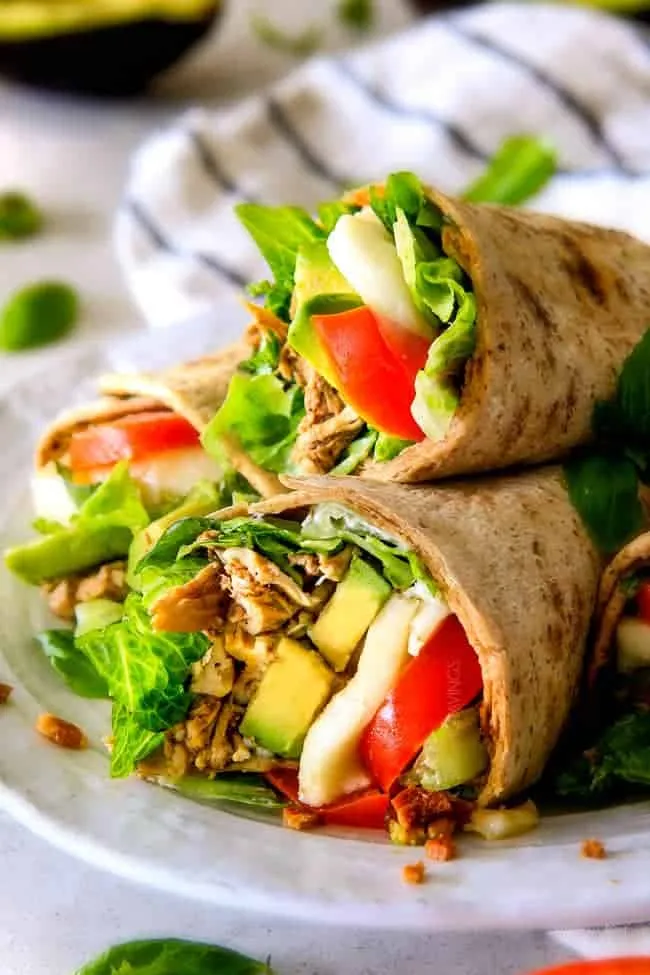 Avocado Caprese Chicken Wraps