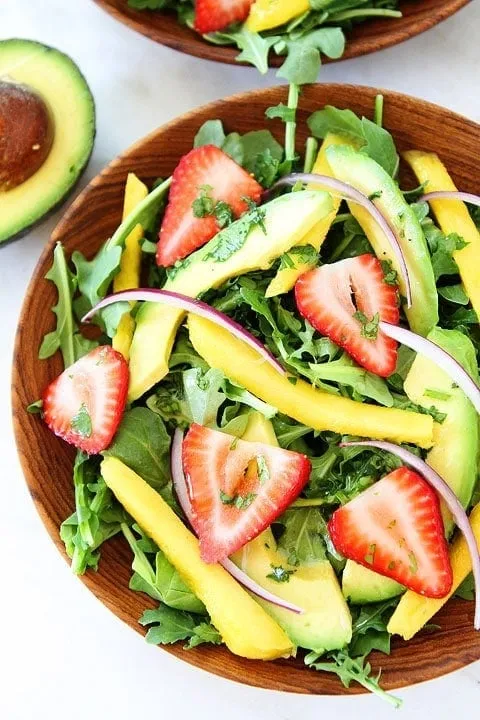 Mango, Strawberry, and Avocado Arugula Salad
