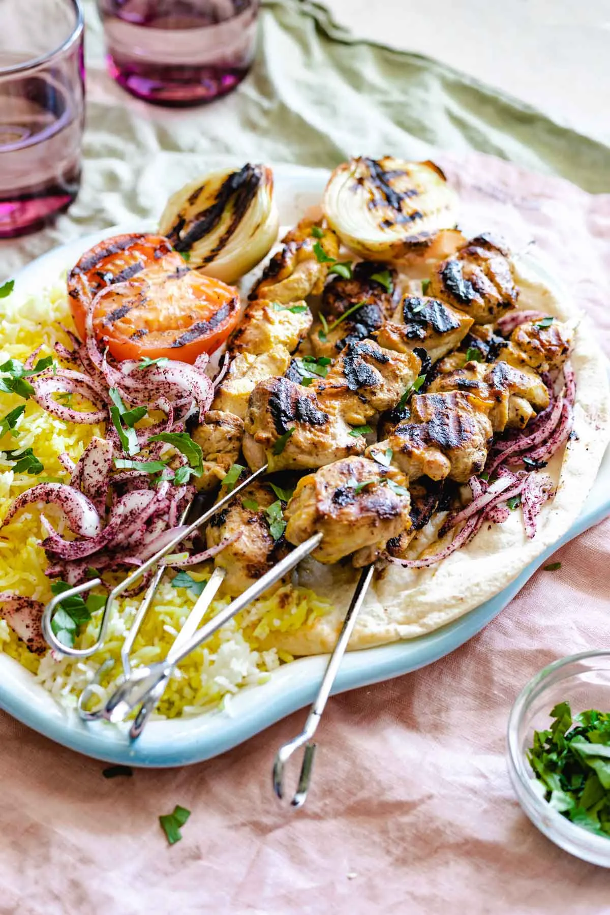 Marinated Chicken Joojeh Kabab