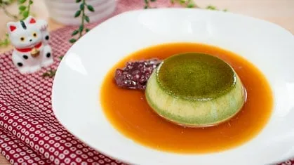 Matcha Caramel Pudding