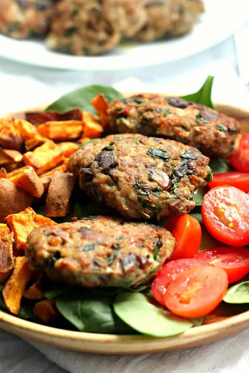 Mushroom Spinach Homemade Sausage Patties {Paleo & Whole30}