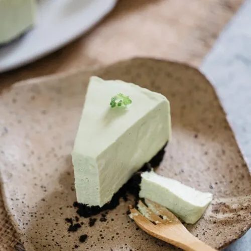 No Bake Cheesecake Matcha Marble 焼かない抹茶マーブルチーズケーキ