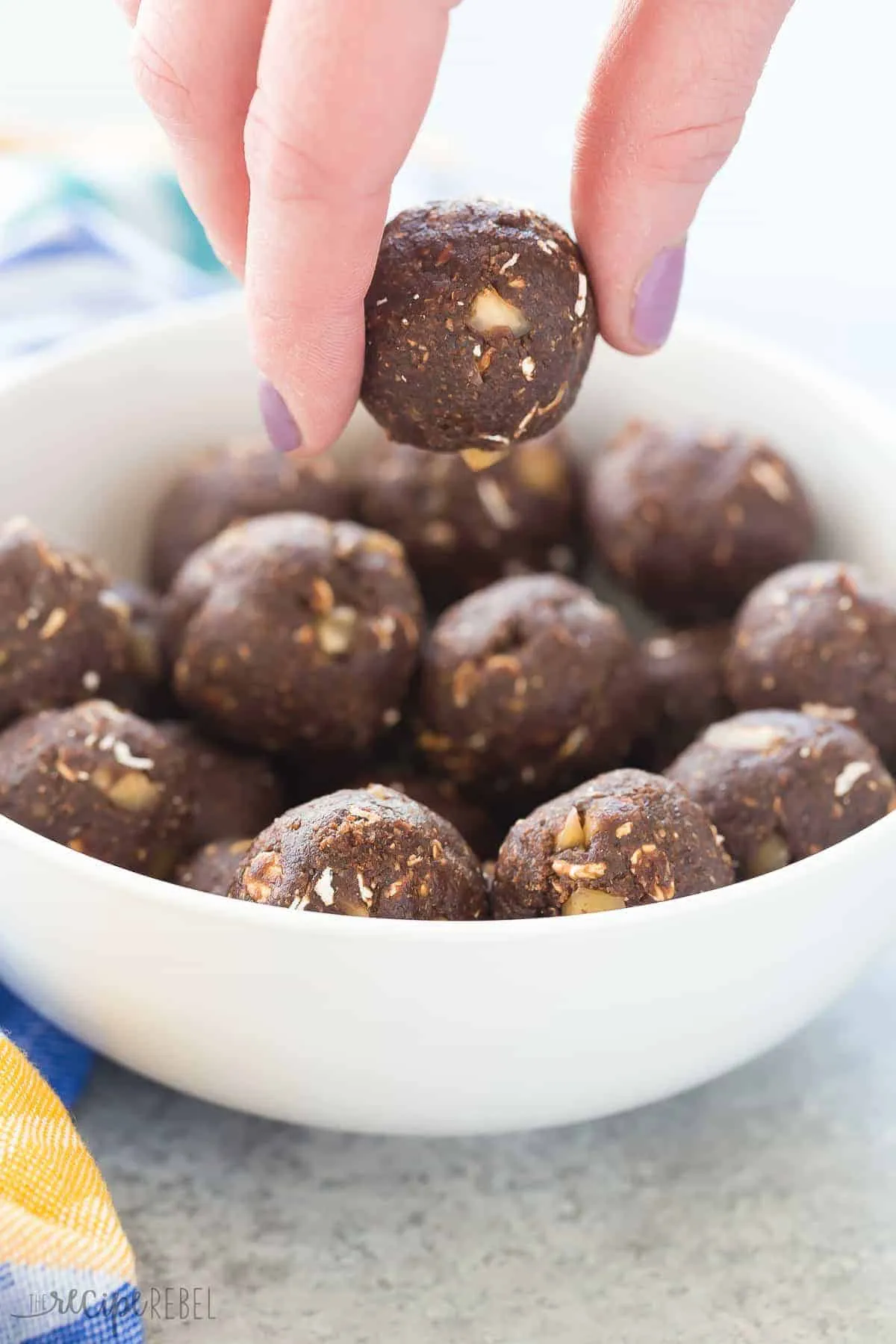 No Bake Chocolate Hazelnut Energy Bites Recipe + VIDEO