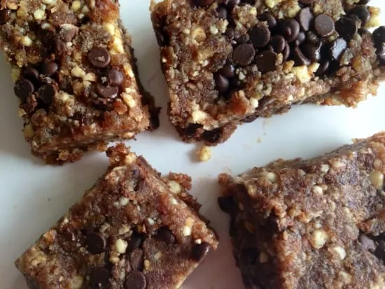 No Bake Fruit, Nut and Chocolate Chip Squares