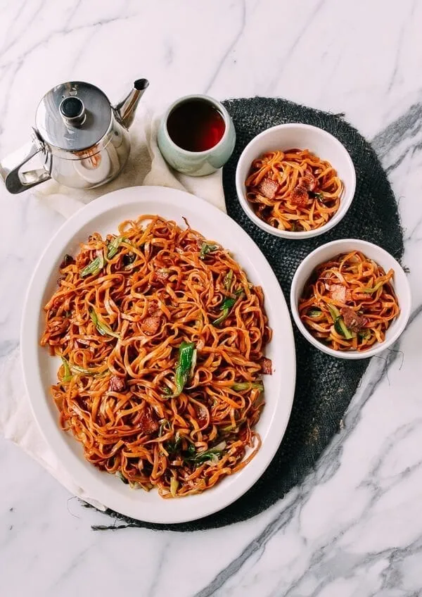 Bacon & Scallion Egg Noodle Stir-fry