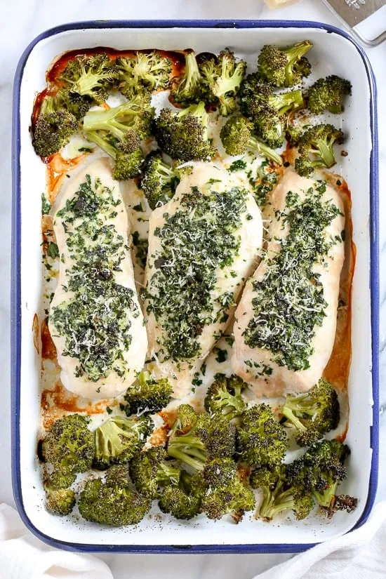 One Pan Parmesan-Crusted Chicken with Broccoli