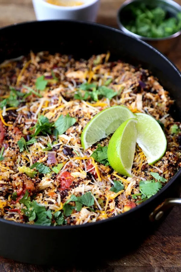 One Pot Chicken and Quinoa Enchilada