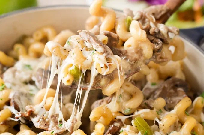 One Pot Philly Cheesesteak Pasta
