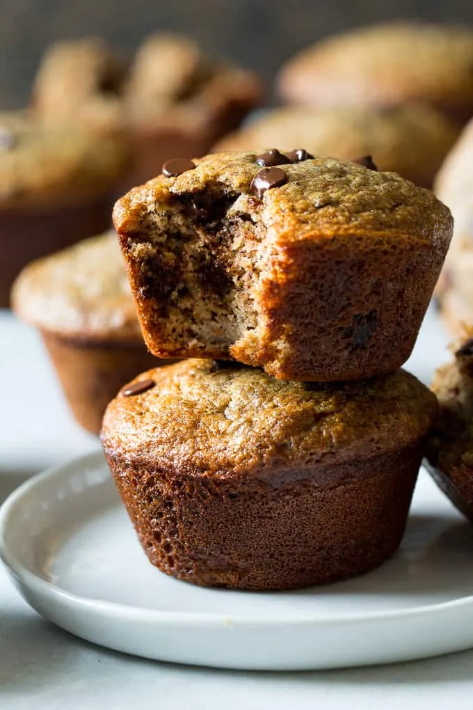 Paleo Almond Butter Banana Muffins with Flaxseed