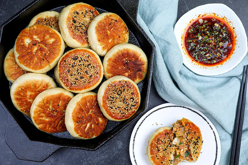 Pan Fried Kimchi Dumplings
