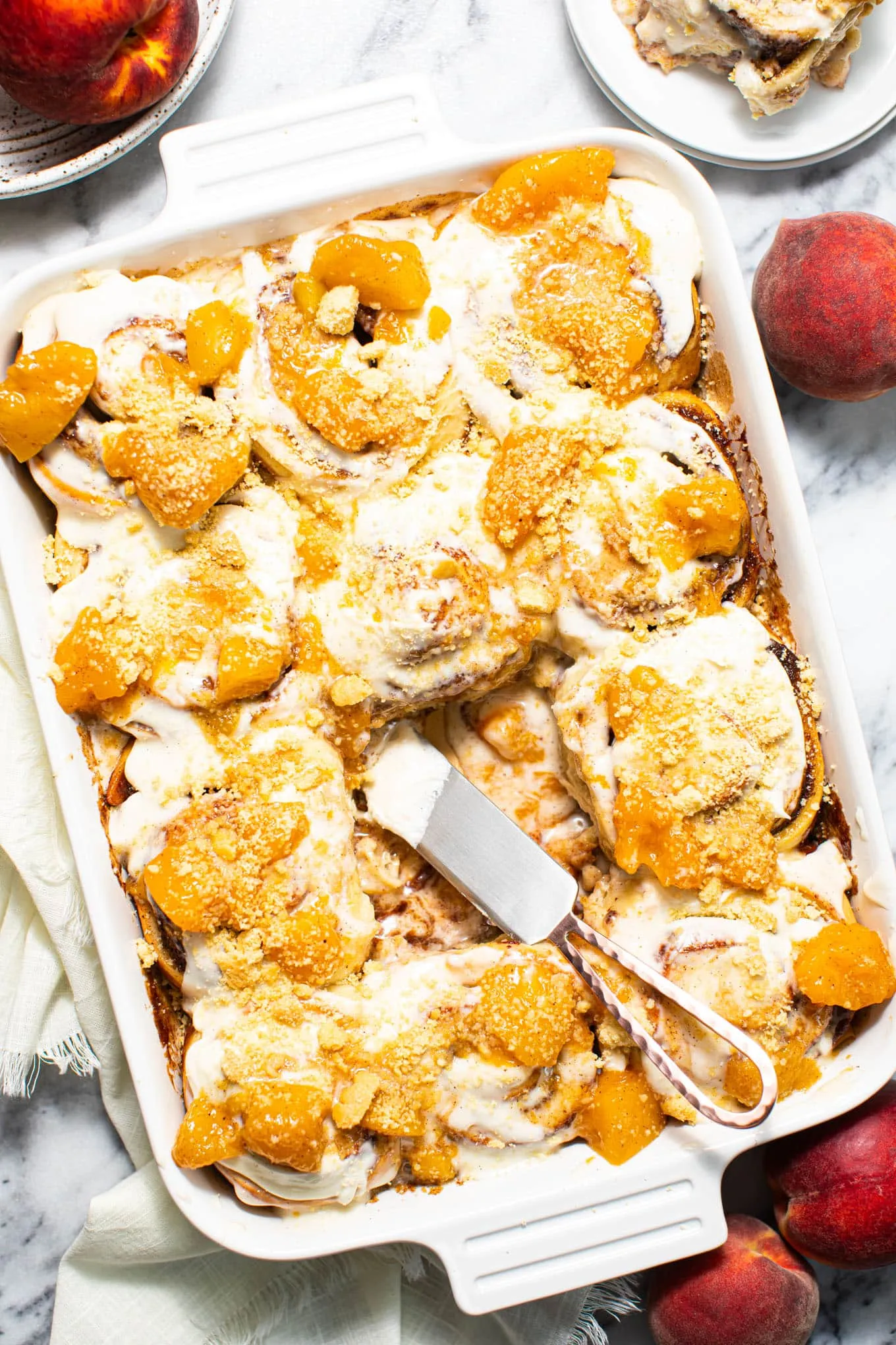 Peach Cobbler Cinnamon Rolls