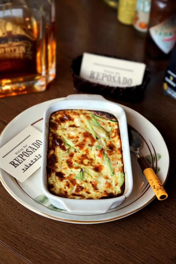 Baked cheese and Crab Omelette