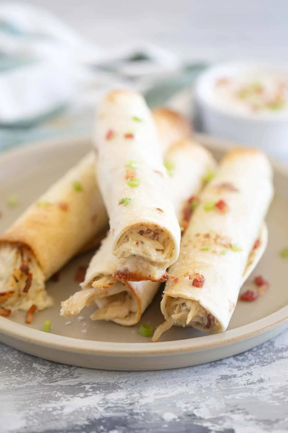 Baked Chicken Bacon Ranch Taquitos