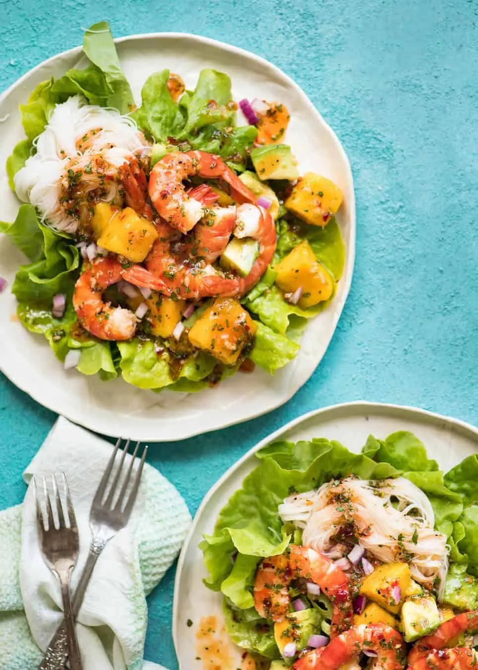Prawn Mango and Avocado Salad with Noodles