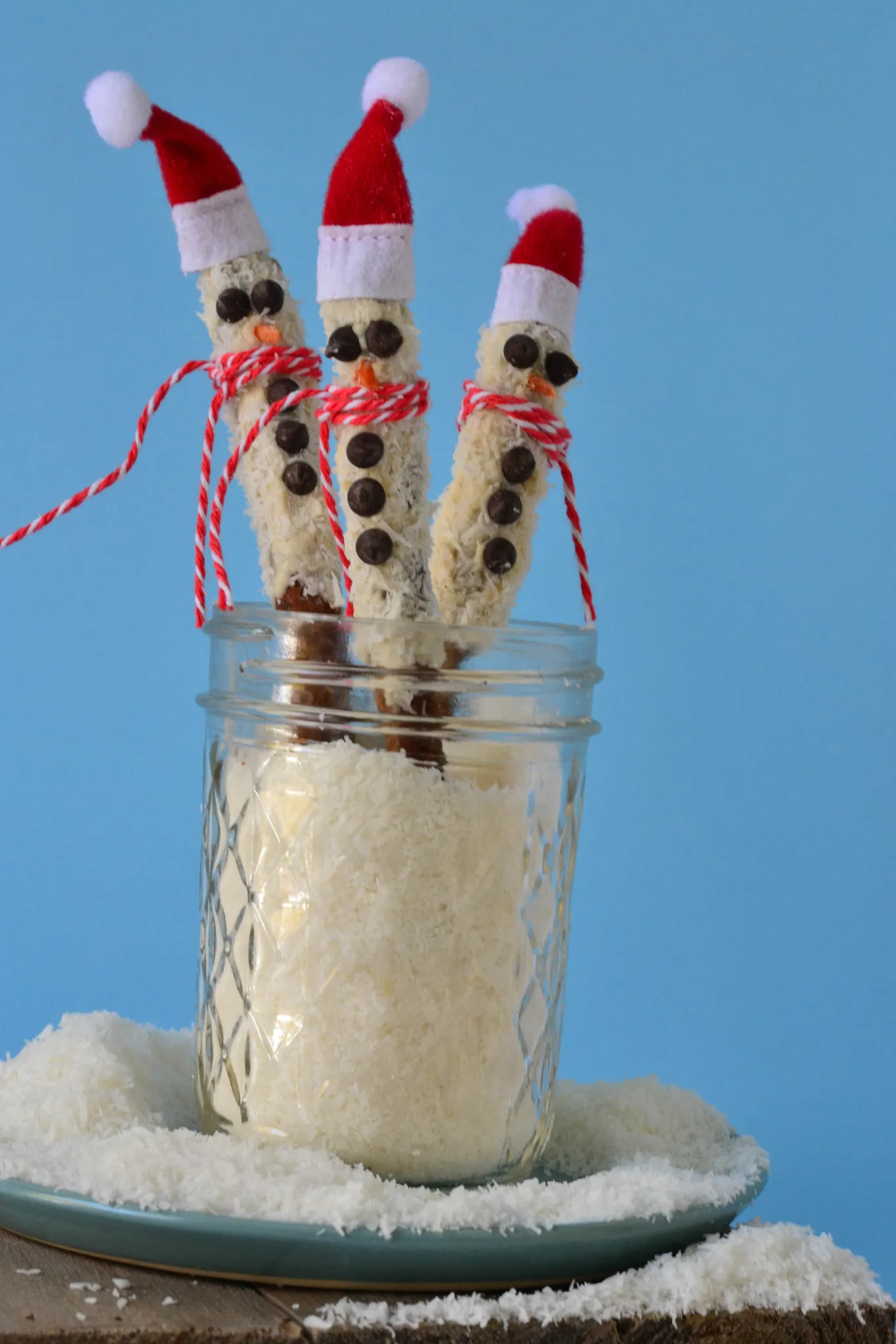 Pretzel Stick Snowmen