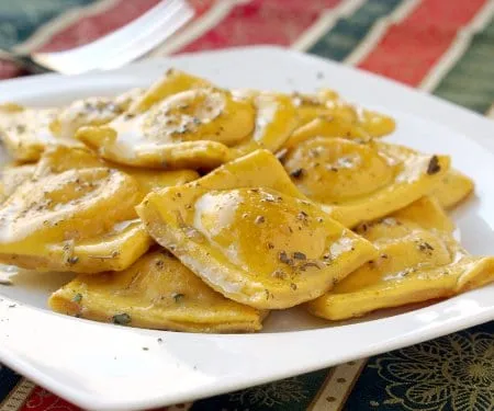 Pumpkin Ravioli with Tarragon