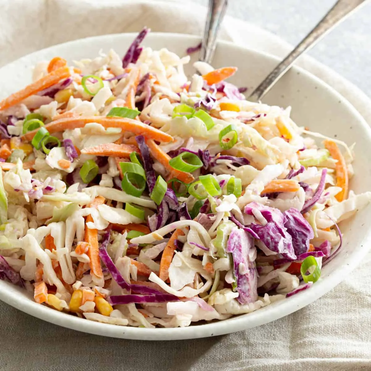 Quick Coleslaw with Japanese Style Creamy Salad Dressing