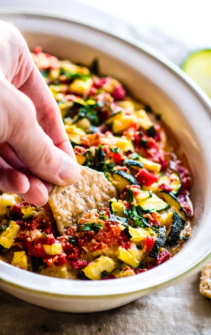 Roasted Garlic Baked Hummus Dip Recipe