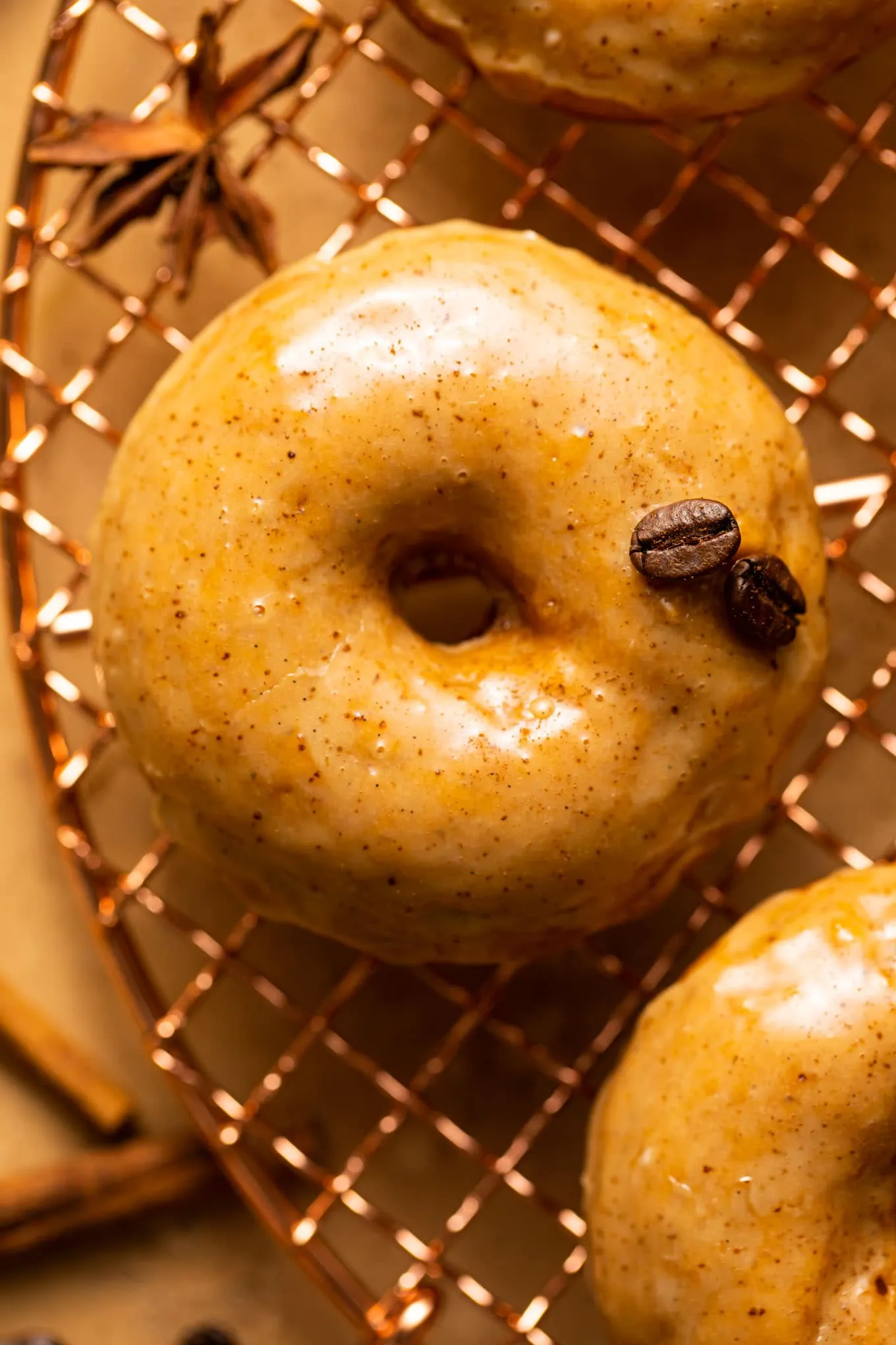 Baked Pumpkin Donuts with Coffee Glaze