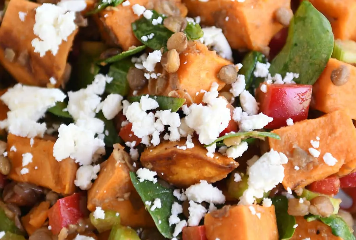Roasted Sweet Potato Lentil Salad