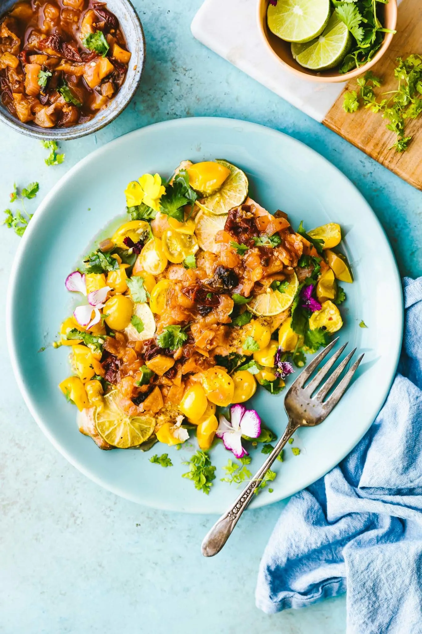 Baked Salmon with Peach Salsa