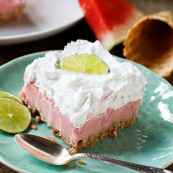Salted Watermelon Sherbet Bars