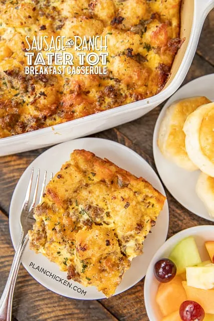 Sausage and Ranch Tater Tot Breakfast Casserole