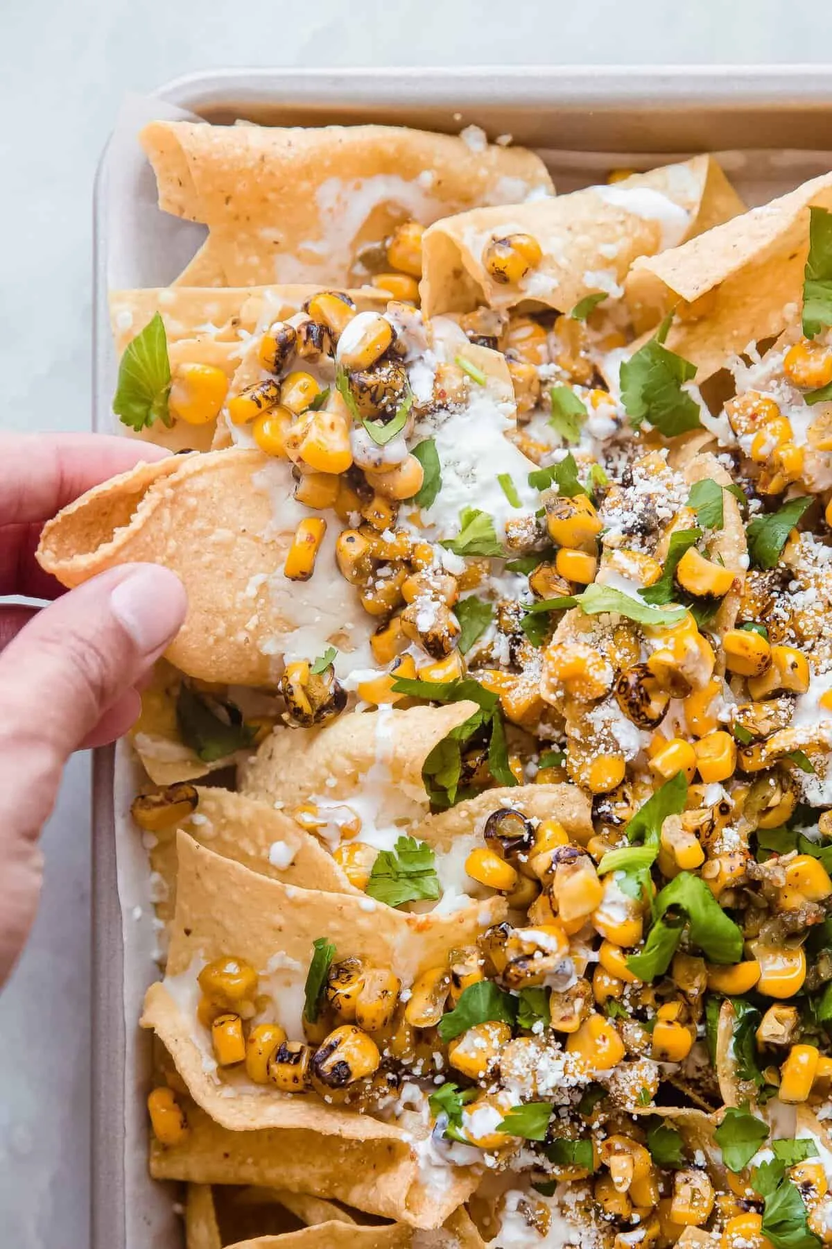 Sheet Pan Street Corn Nachos