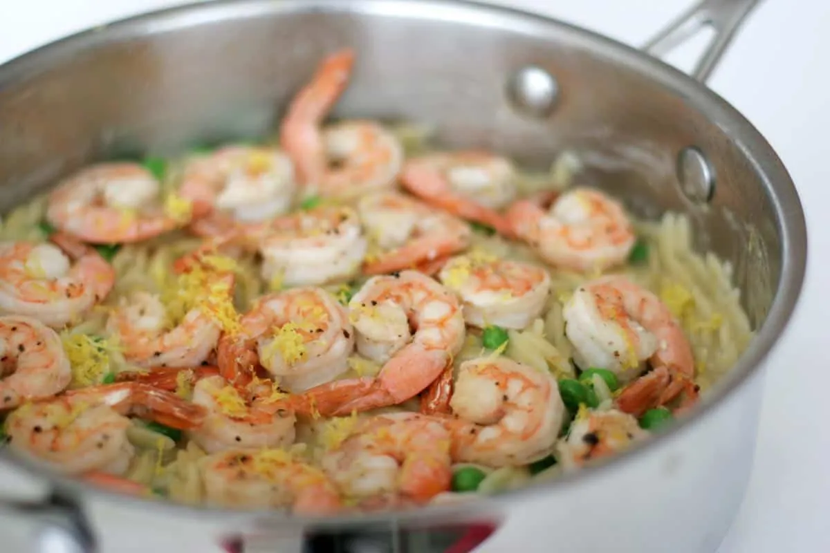 Shrimp Orzo Skillet