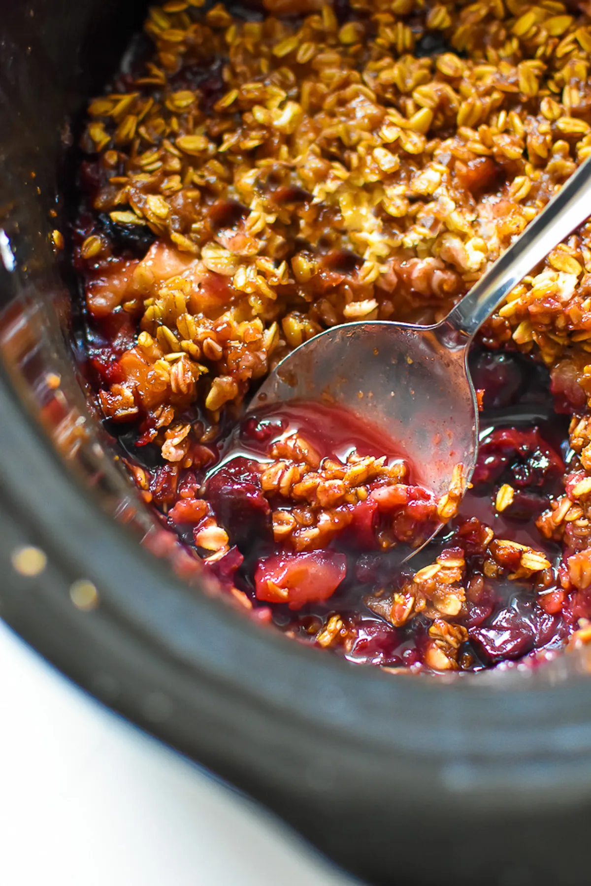 Slow Cooker Apple Cherry Crisp